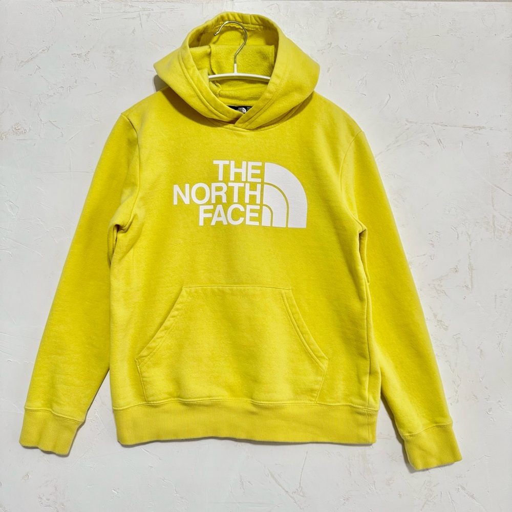 The North Face Yellow Logo Hoodie Pullover Youth L / Women’s XS S